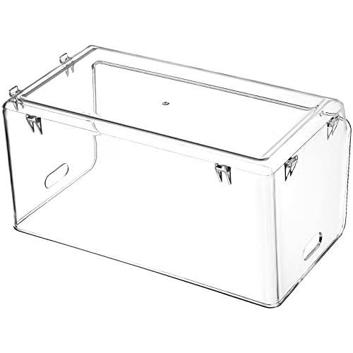 Nicunom 2 Pack Stackable Plastic Storage Bins Open Front, Clear Pantry Organizer Bin Household Food Storage Bin for Kitchen Countertops Cabinet Shelf