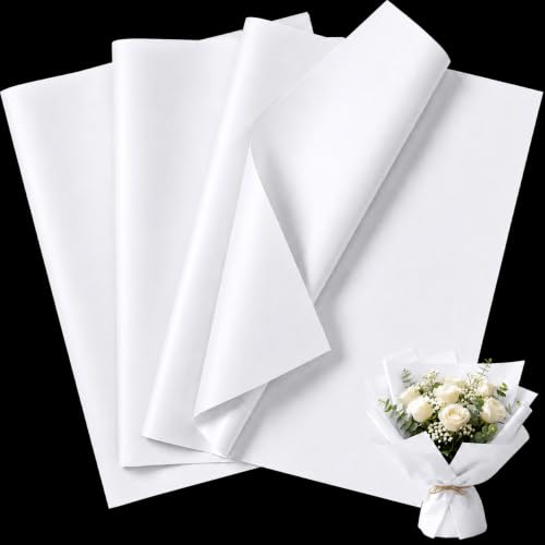 ROVIBIOBIO 100 Sheets White Tissue Paper for Gift Bags, 20 x 14 Inch - color: White