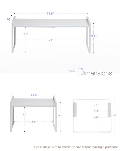 Nxconsu Cabinet Shelf Riser, Adjustable Cabinet Organizer, 12" Deep White - color: White, size: 12’’D * 13.8-24.8’’W * 9.7’’H