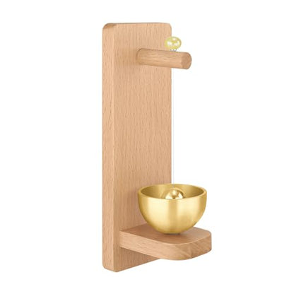 Shopkeepers Bell for Door Opening – Decorative Wooden Chime with Brass