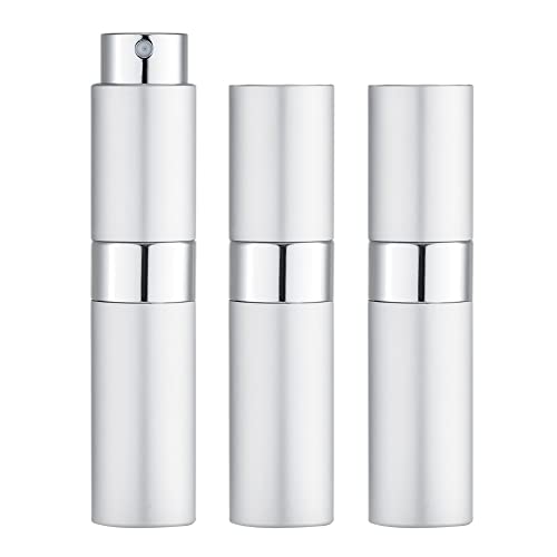 LISAPACK 8ml Travel Perfume Bottle Refillable, 3 PCS Cologne Atomizer Spray - color: 3 Silver