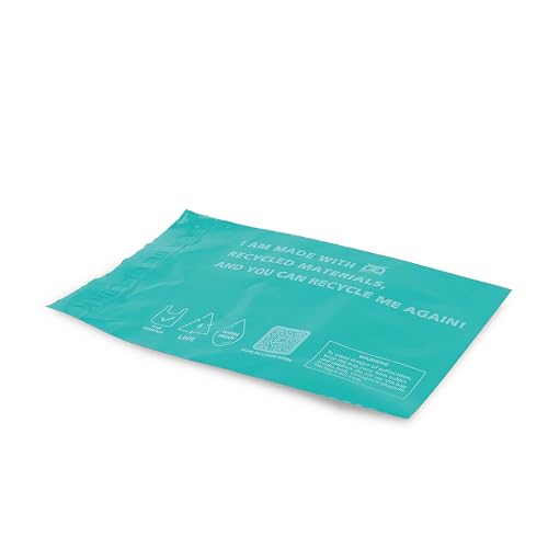 Owlpack Eco Friendly 2 MIL Teal Recycled Mailers (5" x 7", pack of 1000) - color: Teal, size: 5x7" (1000 pcs)