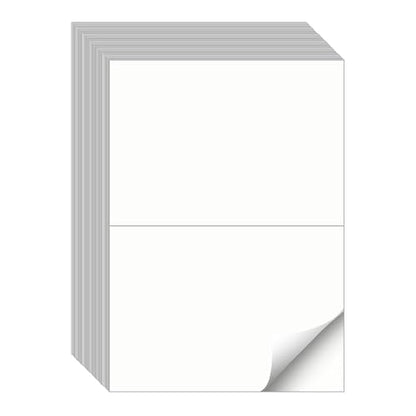 Half Sheet Labels, 2 per Sheet, 2000 Sheets, 4000 Labels, 8.5" x 5.5" Size - size: 8.5" x 5.5", style: 2000 sheets