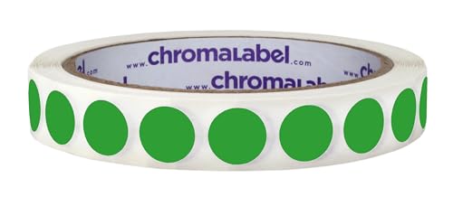 ChromaLabel Green Removable Dot Stickers, 1/2 Inch, 1000/Roll - color: Green, size: 1/2"