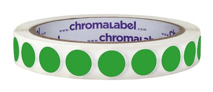 ChromaLabel Green Removable Dot Stickers, 1/2 Inch, 1000/Roll - color: Green, size: 1/2"