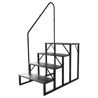 RV Stairs 4 Step Ladder, RV Steps Anti-Slip, Hot Tub Steps with Handrail, 660 lbs RV Ladder for 5th Wheel RV, Mobile Home Stairs - size: 4 Step