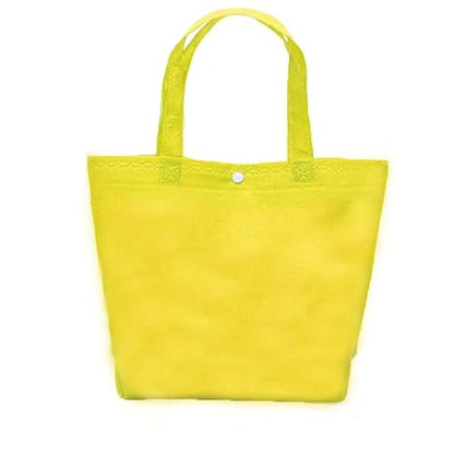 Non-Woven Reusable Shopping Bag, Women Portable Handbag Foldable Cloth Gift Organizer Large Capacity Grocery Storage Tote Pouch(26cm,yellow)