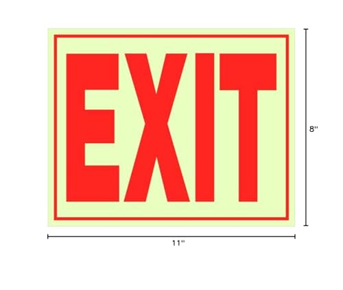Hillman Glow-in-the-Dark Exit Sign 8" x 11"
