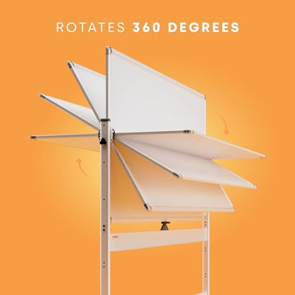Kamelleo Rolling Whiteboard on Wheels 70" x 36", Double Sided White Board - color: Pearl White, size: 70x36