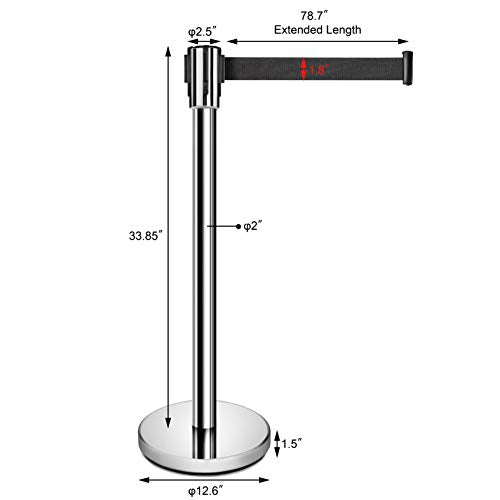 New Star Foodservice 54606 Stanchions, Set of 2, Silver Belt