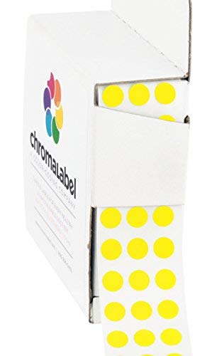 ChromaLabel Yellow Dot Stickers, 1/4 Inch, 1000/Box - color: Yellow, size: 1/4"