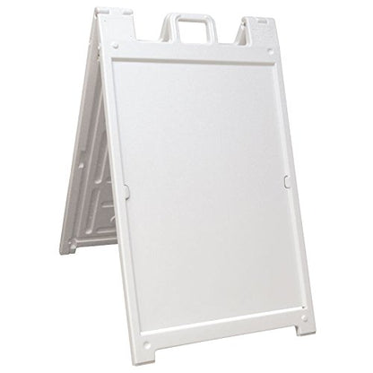 White 4-Pack of Plasticade Signicade Deluxe A-Frame Sidewalk Curb Sign Portable Folding Double-Sided Display with Quick-Change System