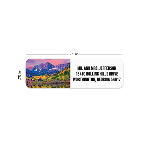 Scenic Landscape Rolled Address Labels / 250 Personalized Return Address Labels/Designer Address Stickers in Elegant Plastic Dispenser - size: 250 Labels, style: Scenic Landscape