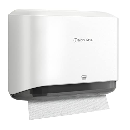 modunful Paper Towel Dispenser Wall Mount No Drill Adhesive, Keylock White - color: D-23 White