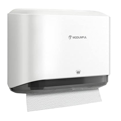 modunful Paper Towel Dispenser Wall Mount No Drill Adhesive, Keylock White - color: D-23 White