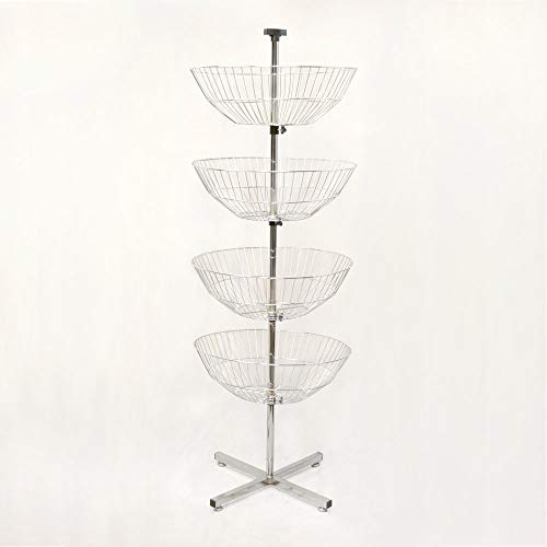 Prolinemax 63 inch High 4 Basket Display Wire Floor Tier Spinner Rack Dump Bin Retail Store