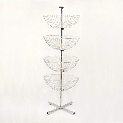 Prolinemax 63 inch High 4 Basket Display Wire Floor Tier Spinner Rack Dump Bin Retail Store