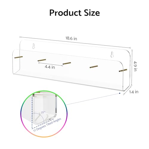 HIIMIEI Brochure Holder Wall Mount, 2-Pack Acrylic Modular Flyer Rack - size: 4 Slots