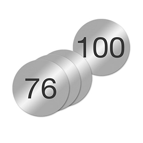 Nap Tags Locker Tags, 1-1/2 inch, Numbered Aluminum - size: Numbered 76 - 100