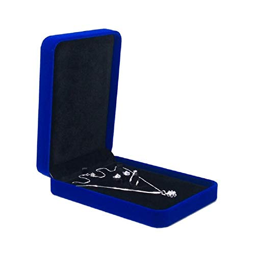Wedding Jewelry Sets Velvet Box Necklace Earring Ring Display Case Storage Holder (Vertical Opening Royal Blue) - color: Vertical Opening Royal Blue