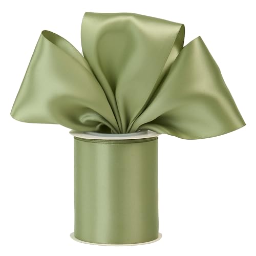 Sage Green Double-Faced Satin Ribbon, 3 Inch x 10 Yards - color: Sage 01