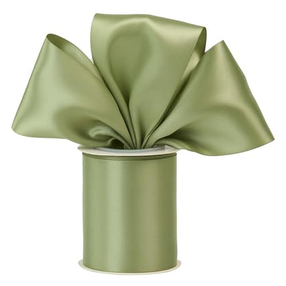 Sage Green Double-Faced Satin Ribbon, 3 Inch x 10 Yards - color: Sage 01