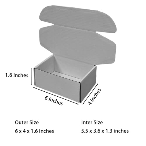 50 Pack 6x4x1.6 in Gray Shipping Boxes - color: Gray, size: 6x4x1.6 in