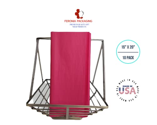 Cranberry Tissue Paper Squares, Bulk 10 Sheets, Premium Gift Wrap and Art Supplies for Birthdays, Holidays, or Presents by Feronia packaging, Large 15 Inch x 20 Inch Made in USA - color: Cranberry