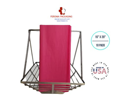 Cranberry Tissue Paper Squares, Bulk 10 Sheets, Premium Gift Wrap and Art Supplies for Birthdays, Holidays, or Presents by Feronia packaging, Large 15 Inch x 20 Inch Made in USA - color: Cranberry