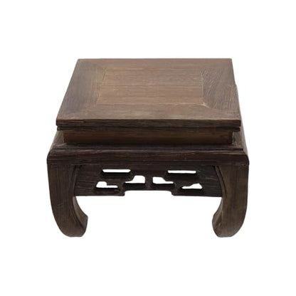 Wooden Display Stand Base Wood Carved Craft Pedestal, 4.72" x 4.72" - size: Square, 4.72" x 4.72"