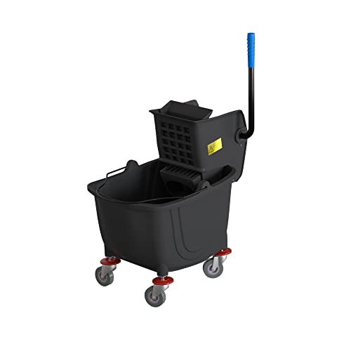 26 Qt. Black Mop Bucket and Side Press Wringer Combo - color: Black, size: 26 Qt.