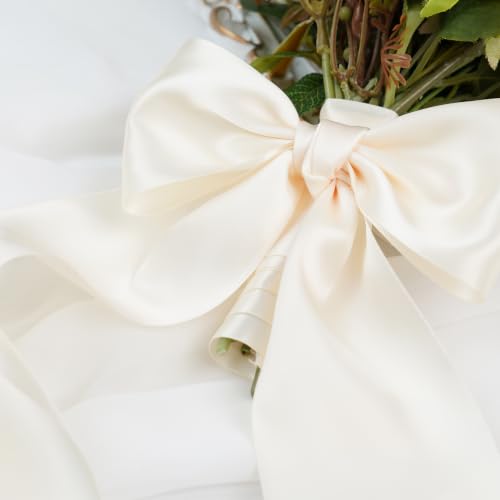 Ivory Double-Faced Satin Ribbon, 3 Inch x 10 Yards - color: Ivory