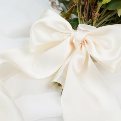 Ivory Double-Faced Satin Ribbon, 3 Inch x 10 Yards - color: Ivory