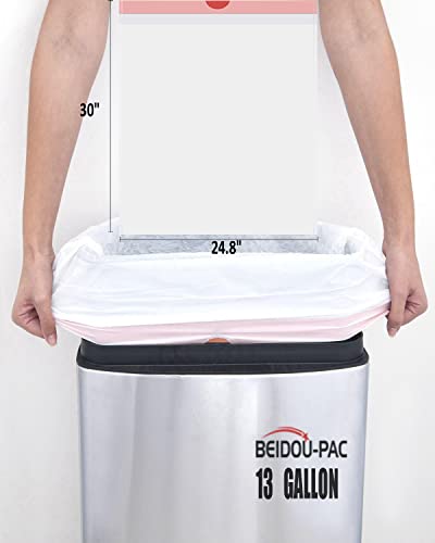 BEIDOU-PAC Trash Bags 13 Gallon Drawstring, 50 Count Garbage Bags, Tall Kitchen Trash Bags, Odorless & Extra Strength White Plastic Food Scrap Bag for Home Office Bathroom Kitchen Bins - style: 13 Gallon |50 Count