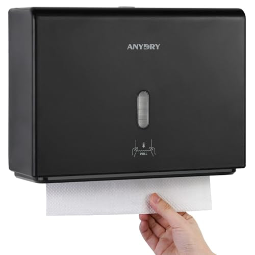 anydry 200-Sheet Paper Towel Dispenser Wall Mount (Folded Size ≤ 10 x 3.1) - color: Classic Black