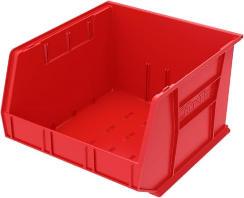 Akro-Mils 30270 AkroBins Plastic Storage Bins, 18"x16"x11", Red, 3-Pack - color: Red