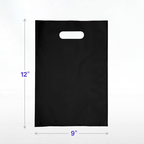 Infinite Pack Plastic Merchandise Bags, 9x12 Inch, Black, 100 Pack - color: Black, size: 9" X 12", PACK OF 100