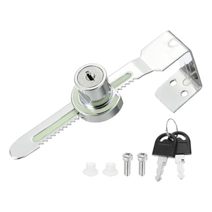 1.7" Luminous Sliding Glass Door Ratchet Lock Fit 1.18-1.57" Silver - color: Silver, size: 1.7"