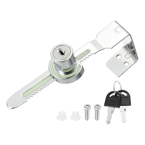 1.7" Luminous Sliding Glass Door Ratchet Lock Fit 1.18-1.57" Silver - color: Silver, size: 1.7"