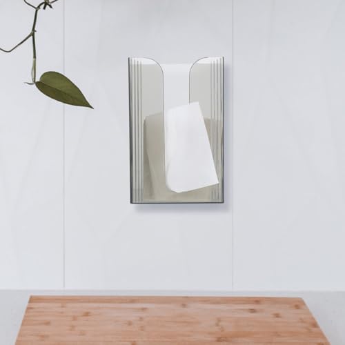 MAGICLULU Wall Mounted Tissue Box Hand Towel Dispenser for Bathroom Kitchen and Toilet Space Saving Tissue Storage Box for Multi-Fold Towels 7.48 X 4.72 X 3.54 in Grey