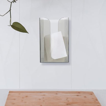 MAGICLULU Wall Mounted Tissue Box Hand Towel Dispenser for Bathroom Kitchen and Toilet Space Saving Tissue Storage Box for Multi-Fold Towels 7.48 X 4.72 X 3.54 in Grey