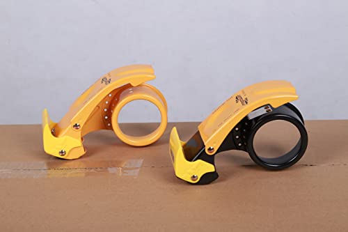 【Upgraded】 PROSUN Blade Safety Cover 2 Inch Professional Packing Tape Dispenser Packaging Metal Handheld Tape Gun Sealing Cutter with Extra Blade Green