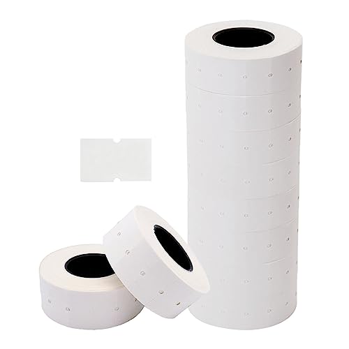 Motex 1 Line White Labels, 8,000 Blank Price and Date Gun Labels, Strong Adhesive Price Gun Labels Compatible with MX-5500 and Perco 1 Line Price and Date Guns, Security Slit Design - color: White, size: 8 Rolls