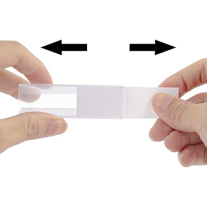 100 Pcs Plastic Label Holder with 100 Pcs Label Inserts, 3" L x1" H Clear Plastic Shelf Label Holder, Shelf Sign and Ticket Holder, Clips On to Shelves 5/8" to 3/4" Thick
