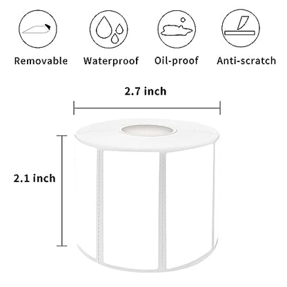 1×2 Inch White Removable Thermal Labels,Waterproof Thermal Label,800 Sheets per Roll with Perforated Lines - color: White, size: 1×2 inch