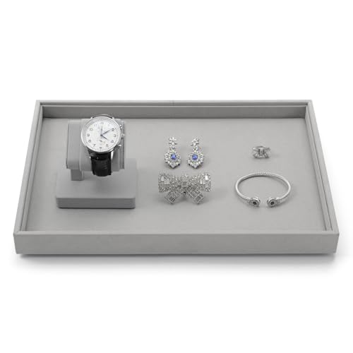 Grey Single Watch Display Stand with Microfiber Lining Watch Holder - color: Grey