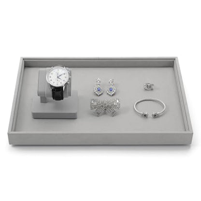 Grey Single Watch Display Stand with Microfiber Lining Watch Holder - color: Grey