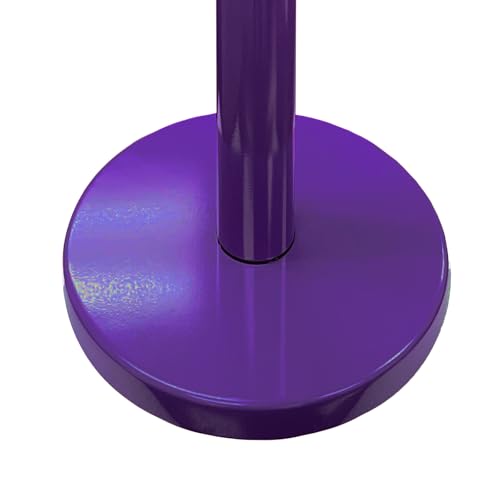 VIP Crowd Control Retractable Belt Queue Safety Stanchion Barrier Set, 36" Ht, 78" Belt + Wall Bracket (6 Pur Posts Pur Belt + SFrame + WBracket) - color: 6 Pur Posts Pur Belt + SFrame + WBracket