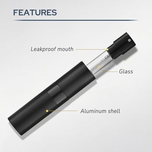 8ml Travel Perfume Bottle Refillable, Atomizer Sprayer for Cologne 3PCS - color: Black, white, rose gold