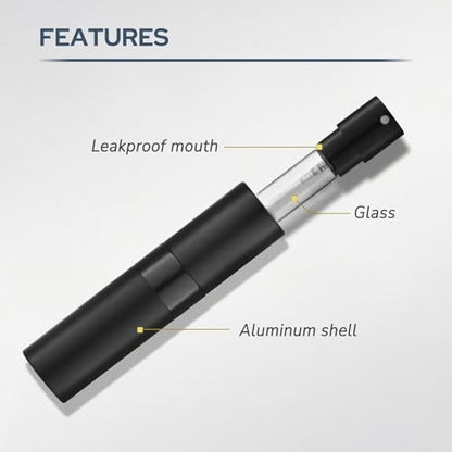 8ml Travel Perfume Bottle Refillable, Atomizer Sprayer for Cologne 3PCS - color: Black,gold,silver